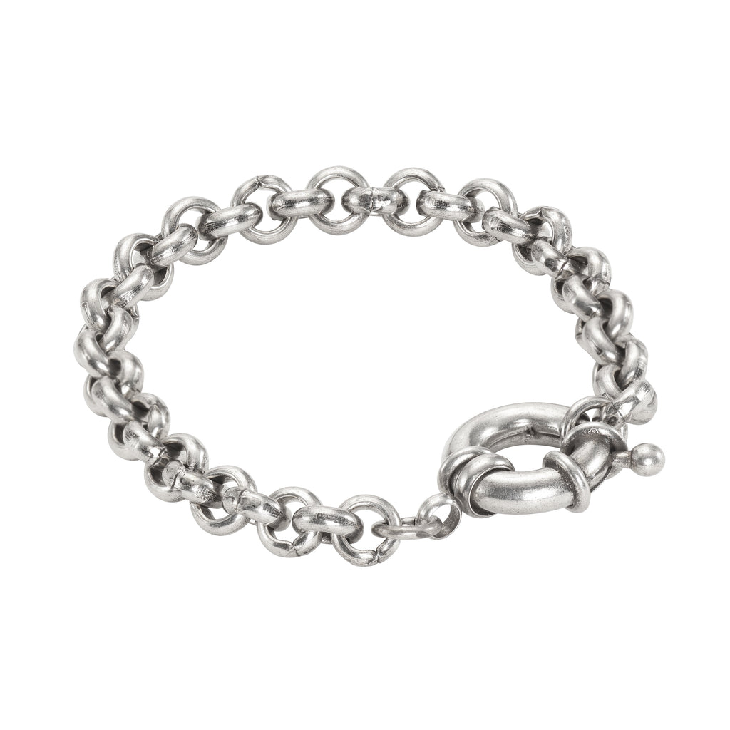 VINTAGE, Large Round Link Bracelet, Silver