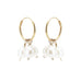 DROPS DELIGHT, 3tripple pearl Hoops 18mm, Gold/White