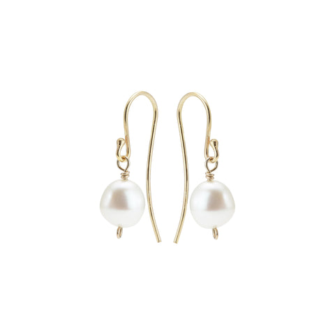 DROPS DELIGHT, Nugget pearl Earrings, Gold/White
