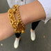VINTAGE, Chunky Square Bracelet, Gold