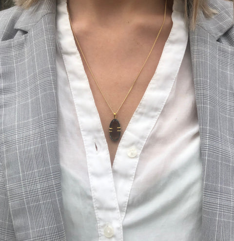 CPH COLORS, Necklace, Smoky/Gold