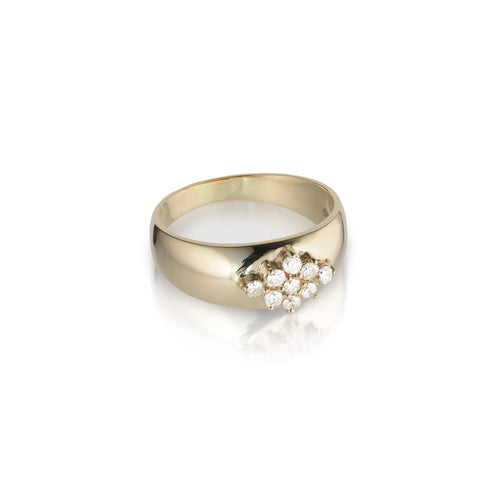 OLYMPIA, Dianysos Wide 9-Ring, Gold/White