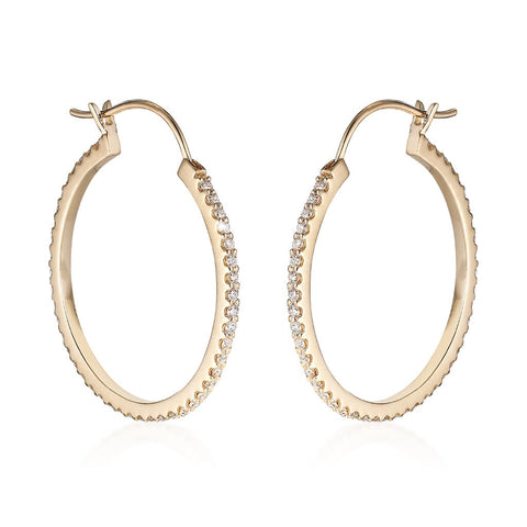 DIAMONDS, Medium Hoop 31mm, Gold