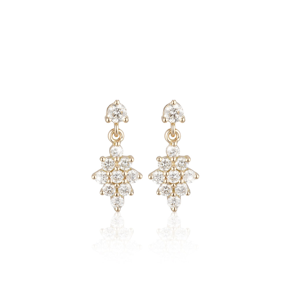 OLYMPIA, Dianysos Lux Earring 3mm Top, Gold/White