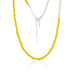 SANTORINI, Oia Bead Necklace, Yellow-White/Silver