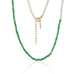 SANTORINI, Oia Bead Necklace, Green-White/Golden