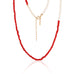 SANTORINI, Oia Bead Necklace, Red-White/Golden