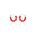 SANTORINI, Perissa Small Bead Hoops, Red/Silver
