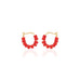 SANTORINI, Perissa Small Bead Hoops, Red/Golden