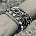 SANTORINI, Fira Bead Bracelet, Green-White/Silver
