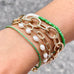SANTORINI, Fira Bead Bracelet, Green-White/Golden