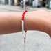 SANTORINI, Fira Bead Bracelet, Red-White/Golden