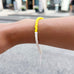 SANTORINI, Fira Bead Bracelet, Yellow-White/Silver