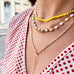SANTORINI, Oia Bead Necklace, Yellow-White/Golden