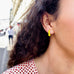 SANTORINI, Perissa Small Bead Hoops, Yellow/Golden