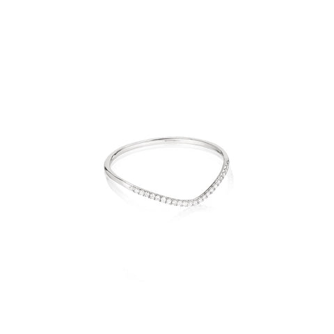 MARIN, Wave diamond ring, White/White