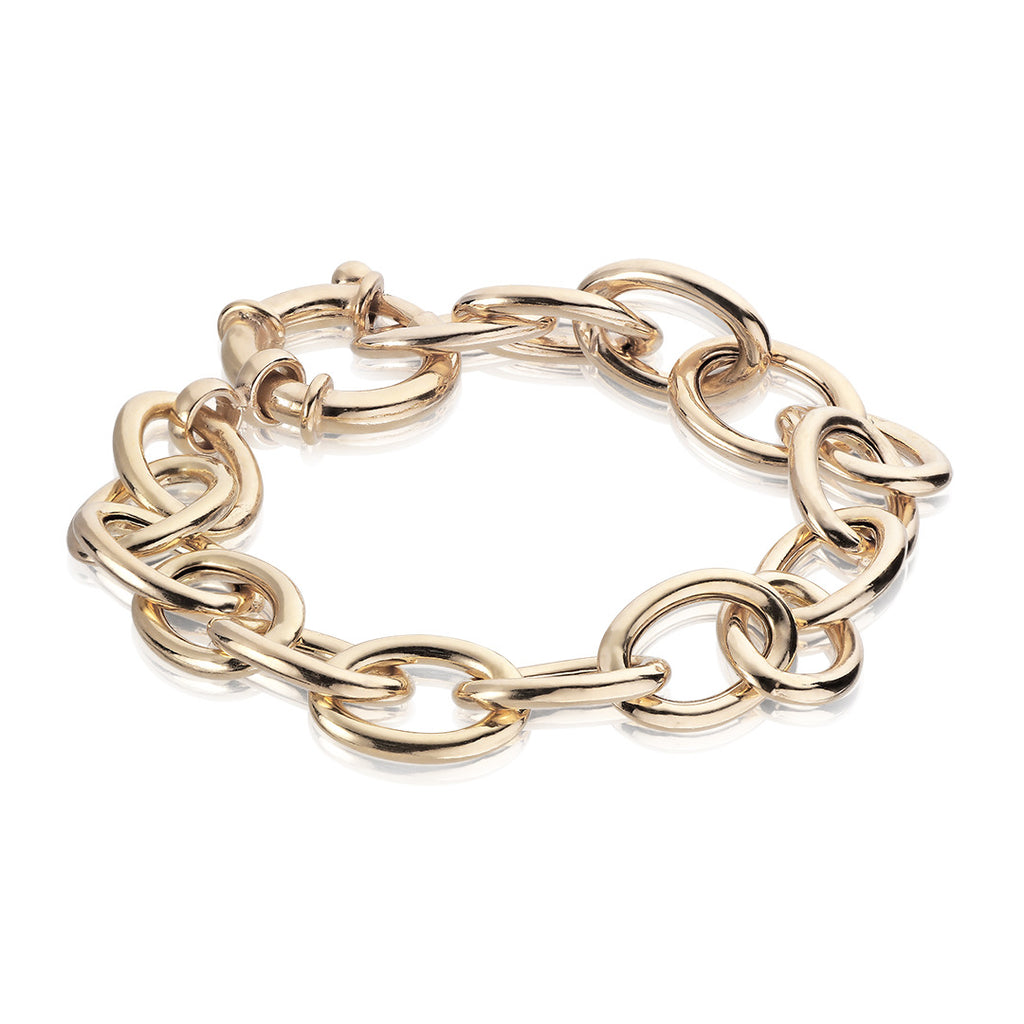 BASIC, Oval Link Bracelet, Gold