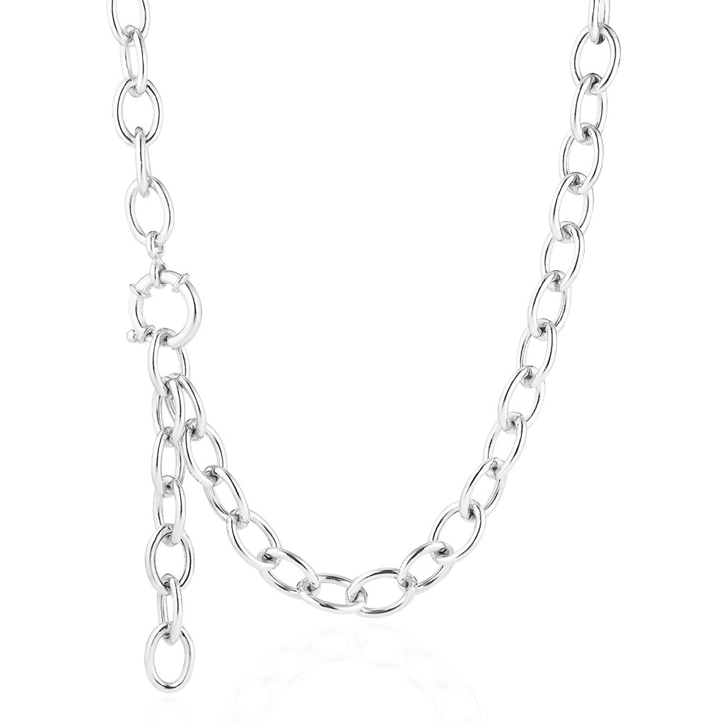 BASIC, Oval Link Necklace, Silver