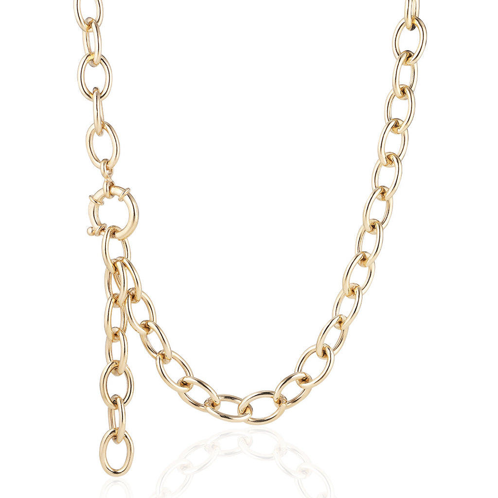 BASIC, Oval Link Necklace, Gold