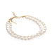 BRETAGNE, Quiberon DB Pearl Bracelet, White/Golden