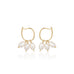 BRETAGNE, Cancale Pearl Hoops Small, White/Golden