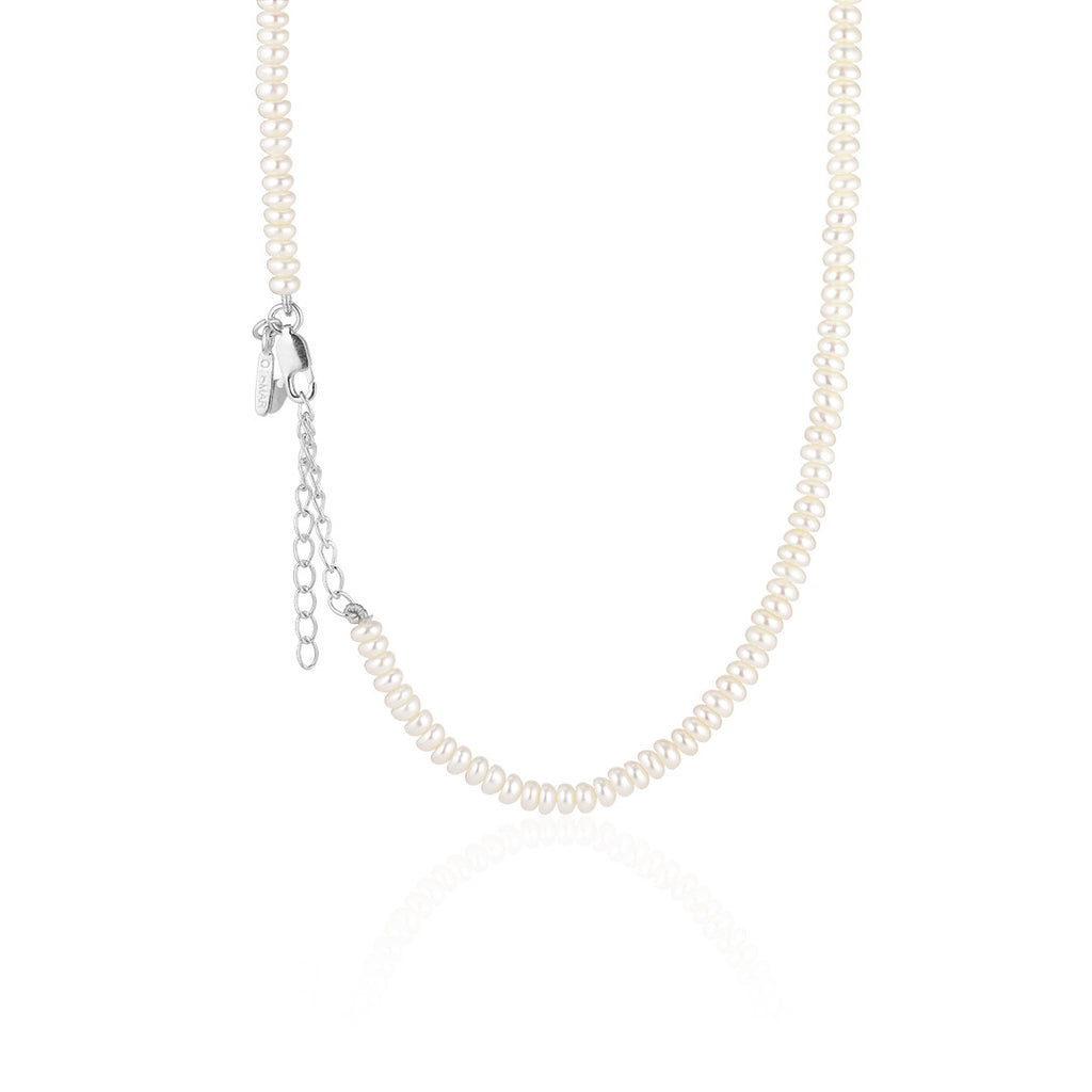 BRETAGNE, Crozon Pearl Necklace, White/Silver