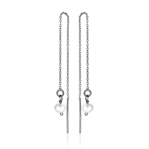 OYSTER, Tiny Grit dangles, dark/white