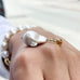 OYSTER, Seafoam Earring, gold/white