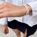 BRETAGNE, Quiberon DB Pearl Bracelet, White/Silver
