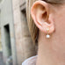 OYSTER, Algae mini DB-top earrings, gold/white