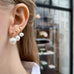 DROPS DELIGHT, Pearl Studs, White oval small/gold