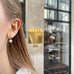 DROPS DELIGHT, Pearl Studs, White oval small/gold