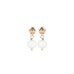 DROPS DELIGHT, Pearl Studs, White oval small/gold