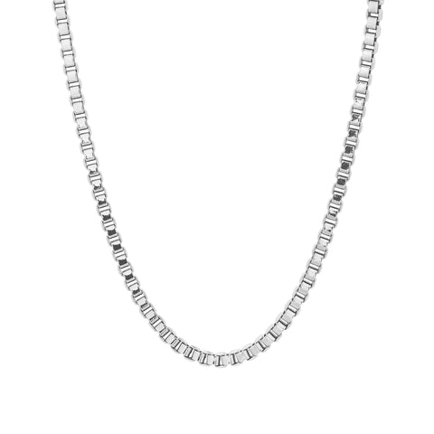 VINTAGE, Chunky Square Necklace, Silver