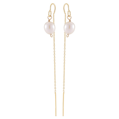 DROPS DELIGHT, Pearl plain Dangles, White/Gold