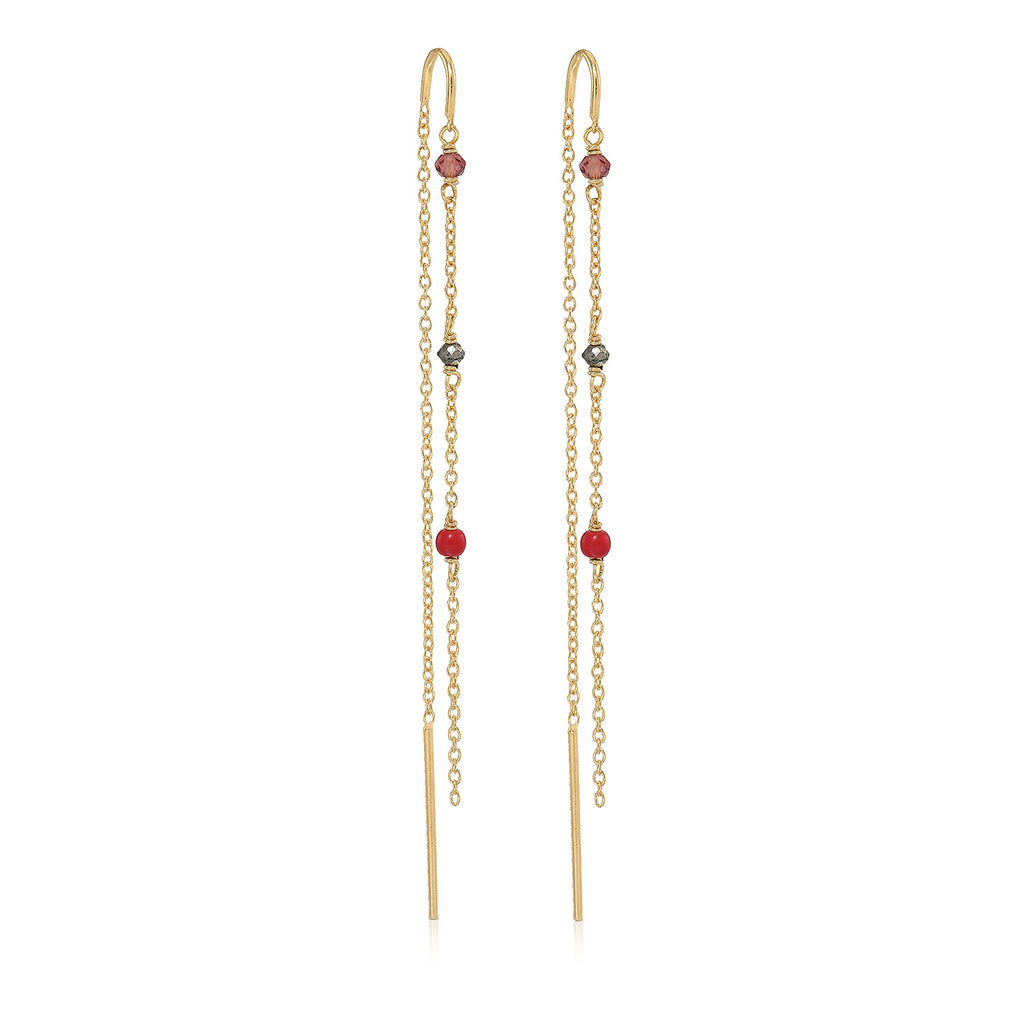 MEADOW, Chirping Dangles, Gold/Red